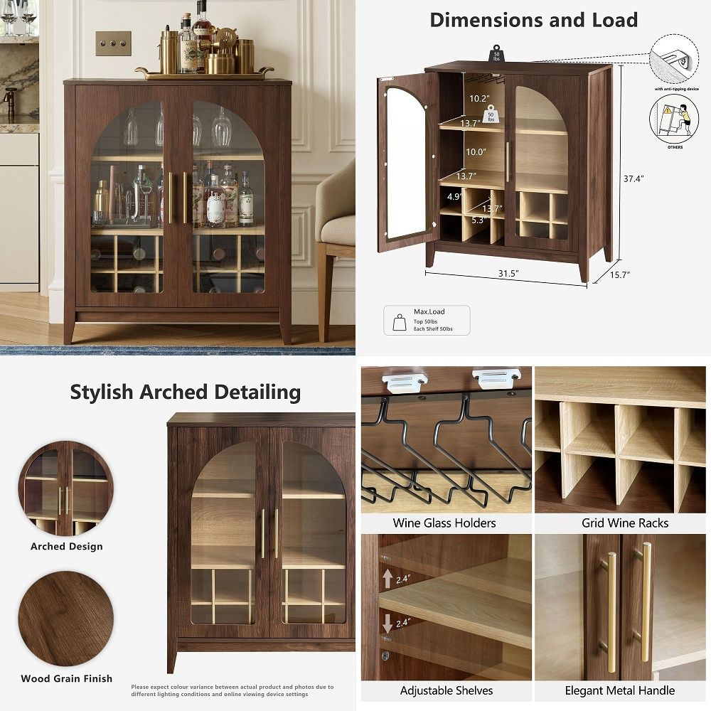 Storage & Organization - Lemari Penyimpanan Tinggi dengan Pintu Kaca,