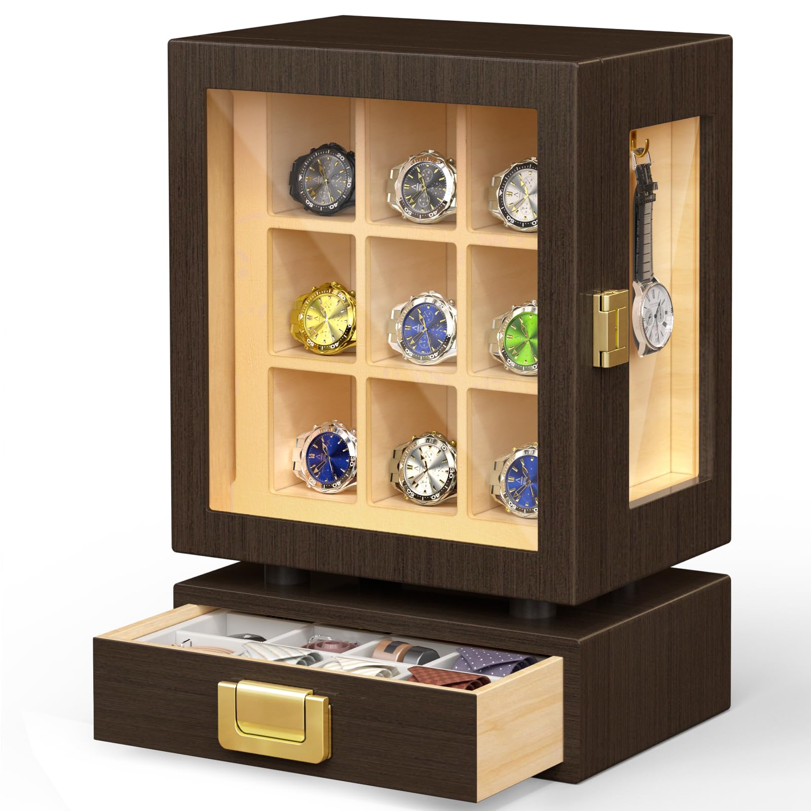 Storage & Organization - Kotak Penyimpanan Jam Tangan Kayu Persegi