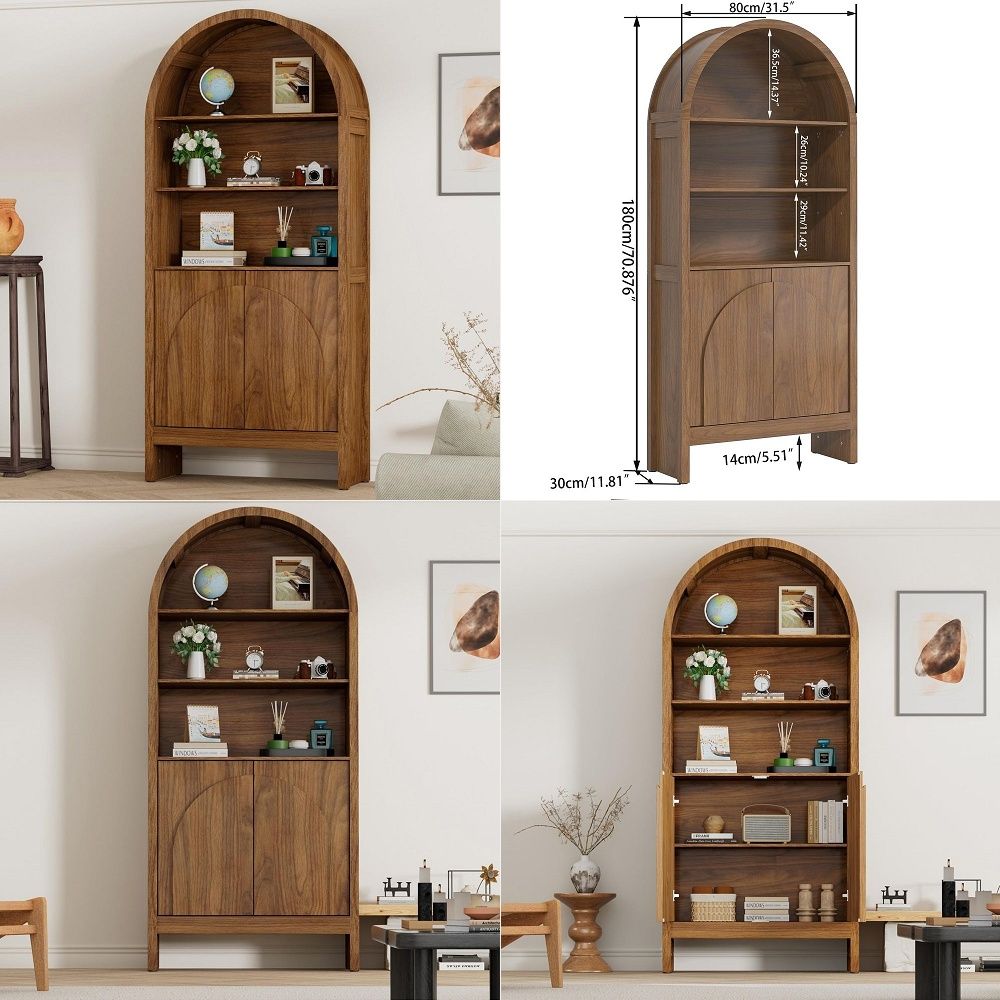 Storage & Organization - Lemari Pajangan Lengkung Century dengan Pintu,