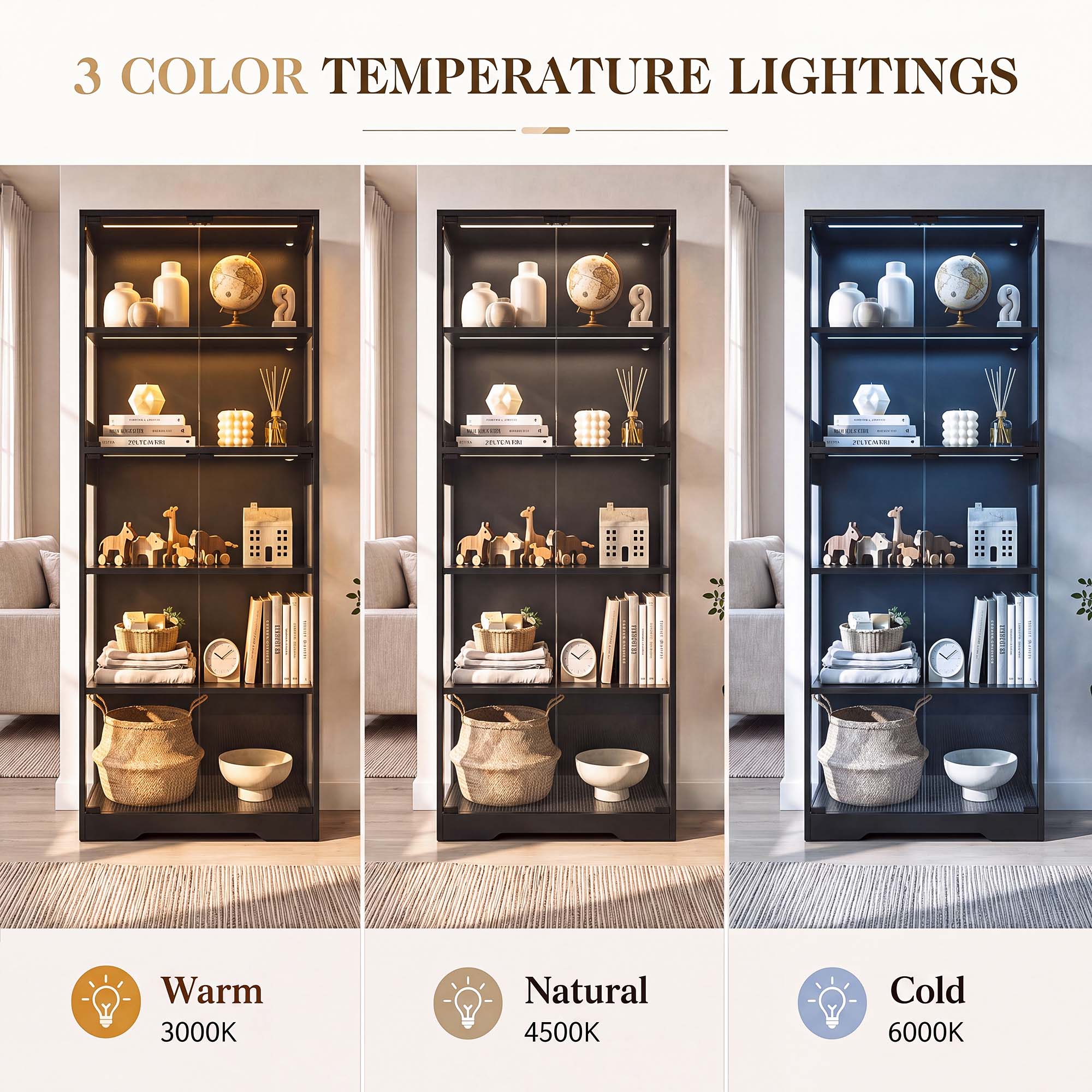 TCGBKAF Lemari Pajangan 5 Ting - Lighting ulasan dan harga