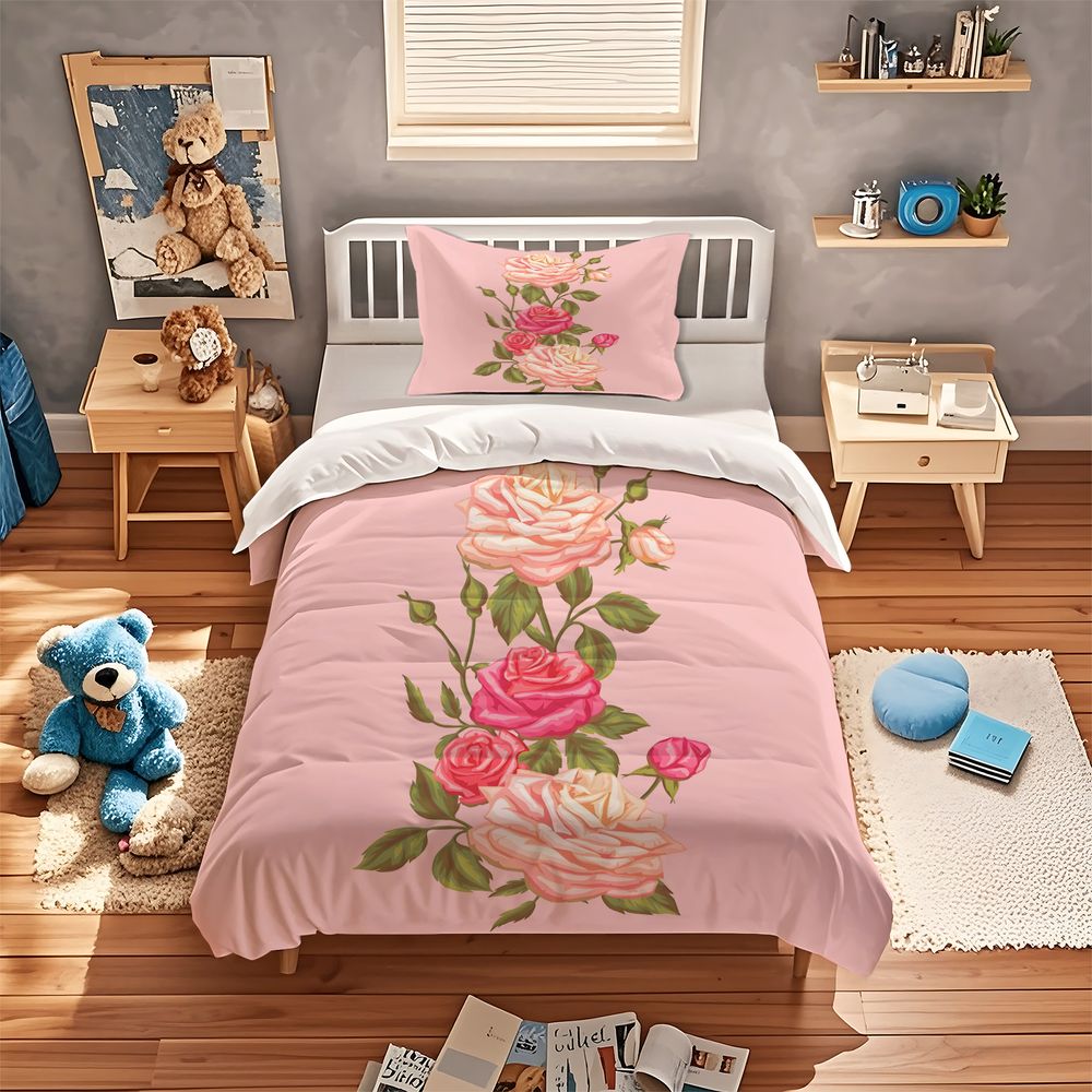 Set Penutup Selimut Motif Bung - Aesthetic Floral Duvet Cover ulasan dan harga
