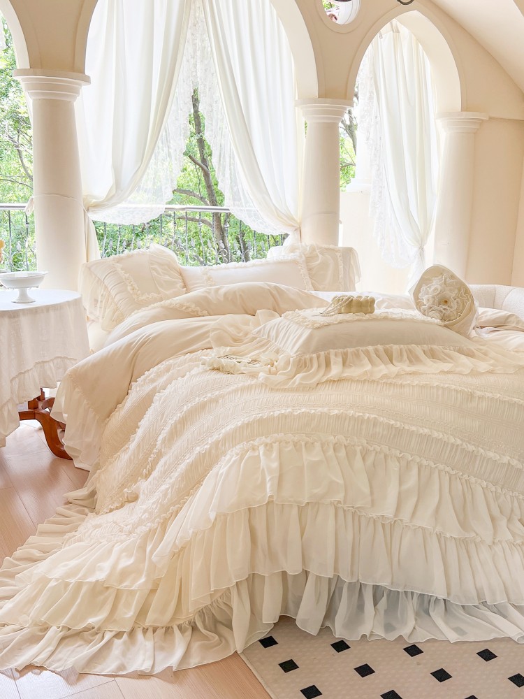 Set Sprei Katun 100% Gaya Putr - Aesthetic Floral Duvet Cover ulasan dan harga