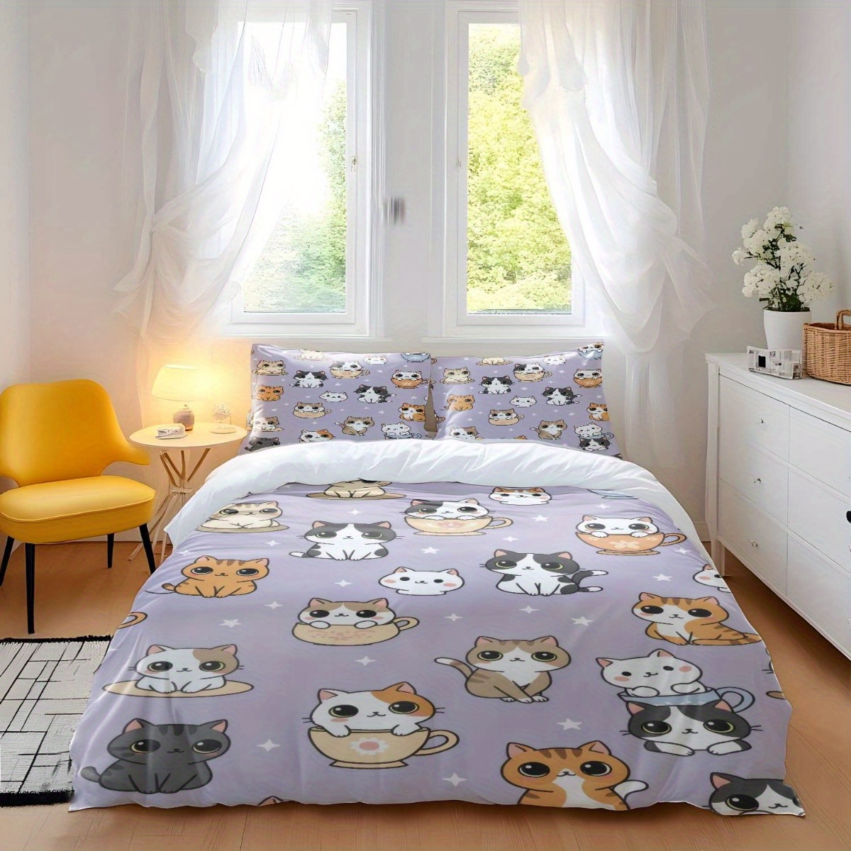 Set Sarung Selimut Lembut Tiga - Duvet Cover Sets With Zipper ulasan dan harga