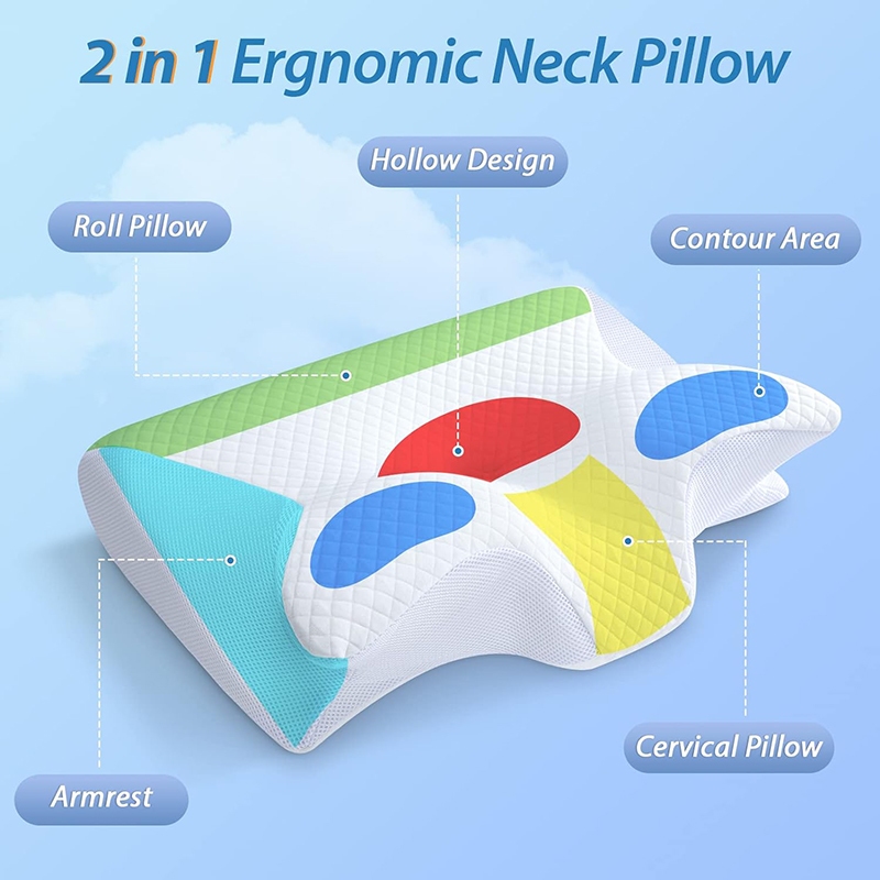 Bantal Leher Busa Memori Baru  - Memory Foam Orthopedic Pillow Neck Pain ulasan dan harga