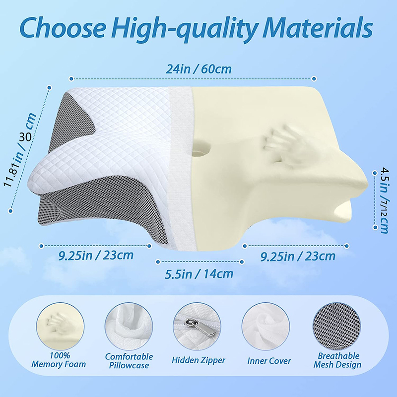 Bantal Leher Busa Memori Baru  - Memory Foam Orthopedic Pillow Neck Pain ulasan dan harga