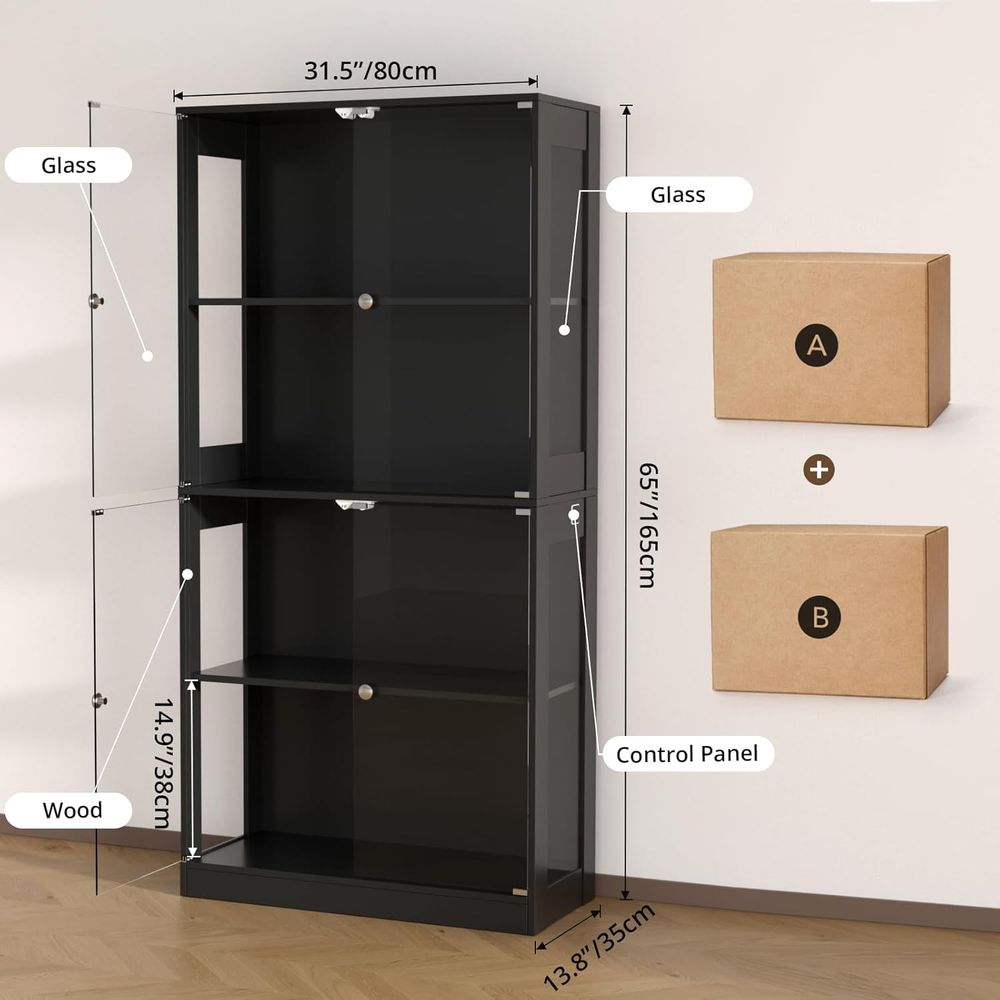 Lemari Pajangan Pintu Kaca 65, - Lighting ulasan dan harga