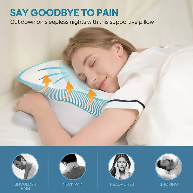Bantal Ortopedi Tanpa Bau Untu - Memory Foam Orthopedic Pillow Neck Pain ulasan dan harga