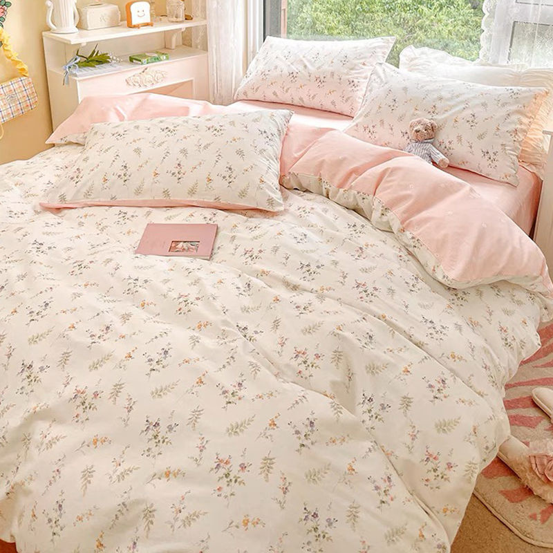 Ins sarung bantal sprei bunga  - Aesthetic Floral Duvet Cover ulasan dan harga