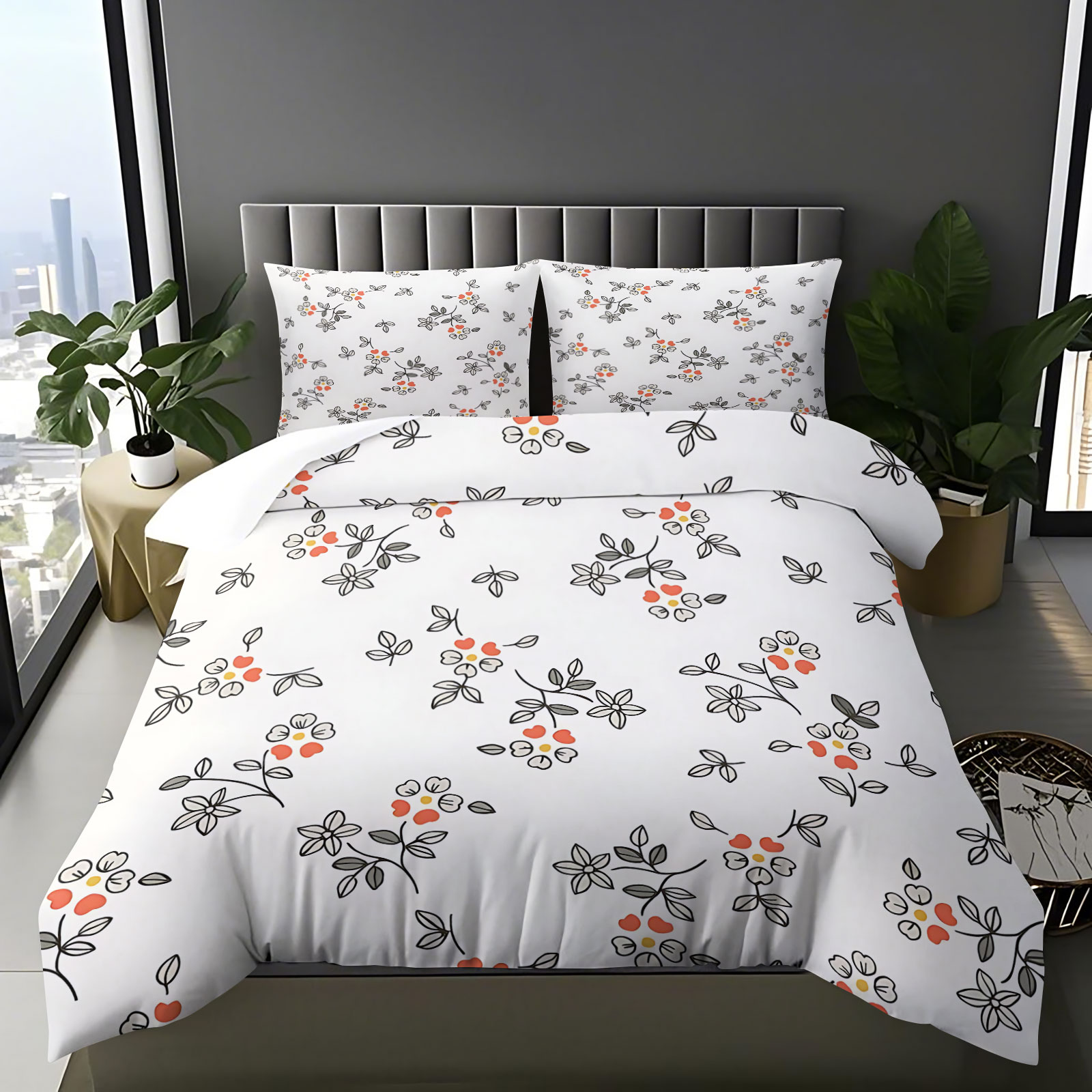 Set Sprei Minimalis Motif Bung - Aesthetic Floral Duvet Cover ulasan dan harga