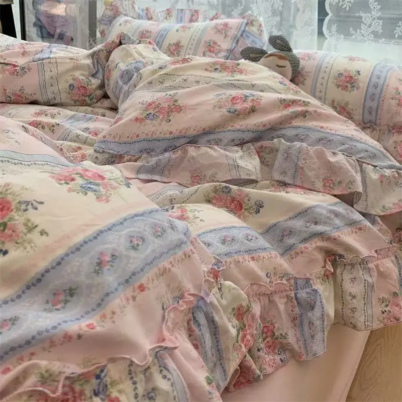 Set Seprai Bunga Putri Gaya Ko - Aesthetic Floral Duvet Cover ulasan dan harga