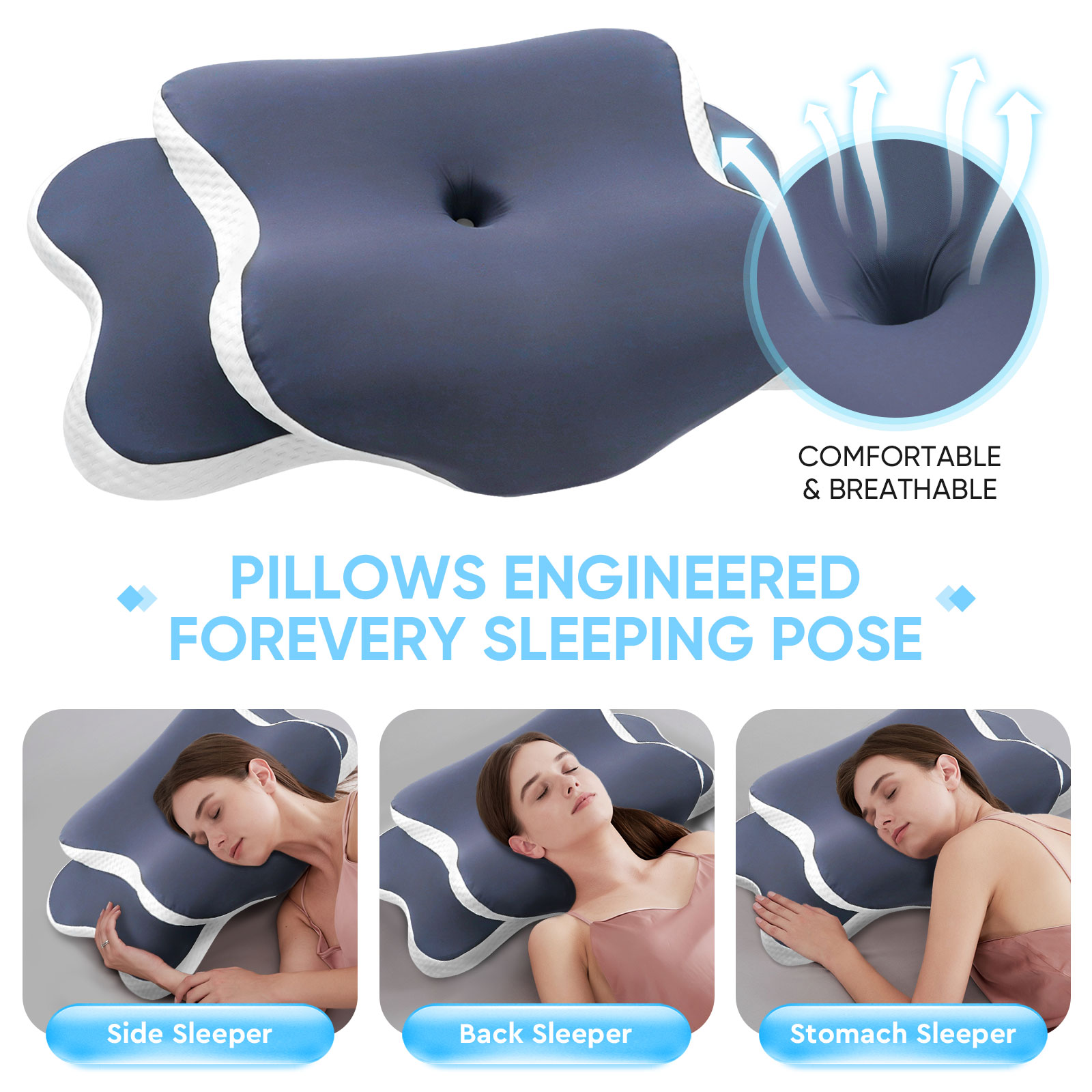 Bantal Busa Memori Bantal Serv - Memory Foam Orthopedic Pillow Neck Pain ulasan dan harga