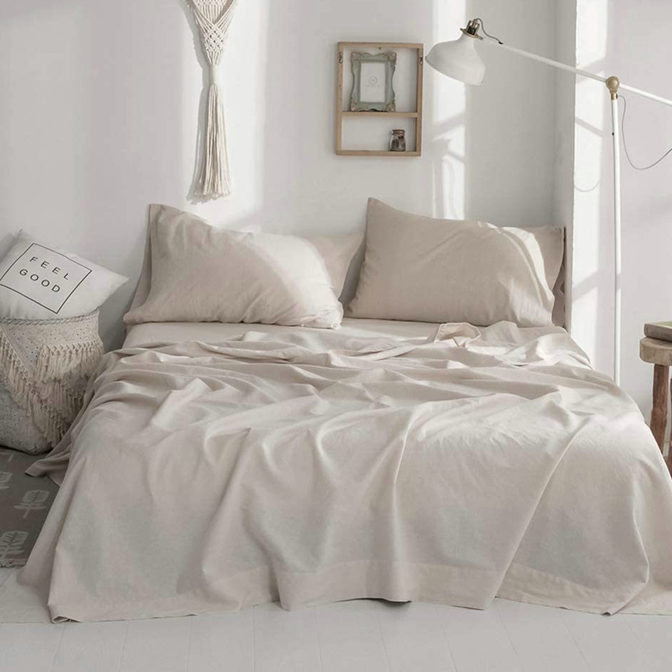 Sprei Linen 100% Lembut, Set S - Fitted Bed Sheets Deep Pocket ulasan dan harga