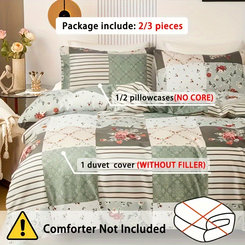 2/3PCS Set Sprei Motif Bunga H - Aesthetic Floral Duvet Cover ulasan dan harga