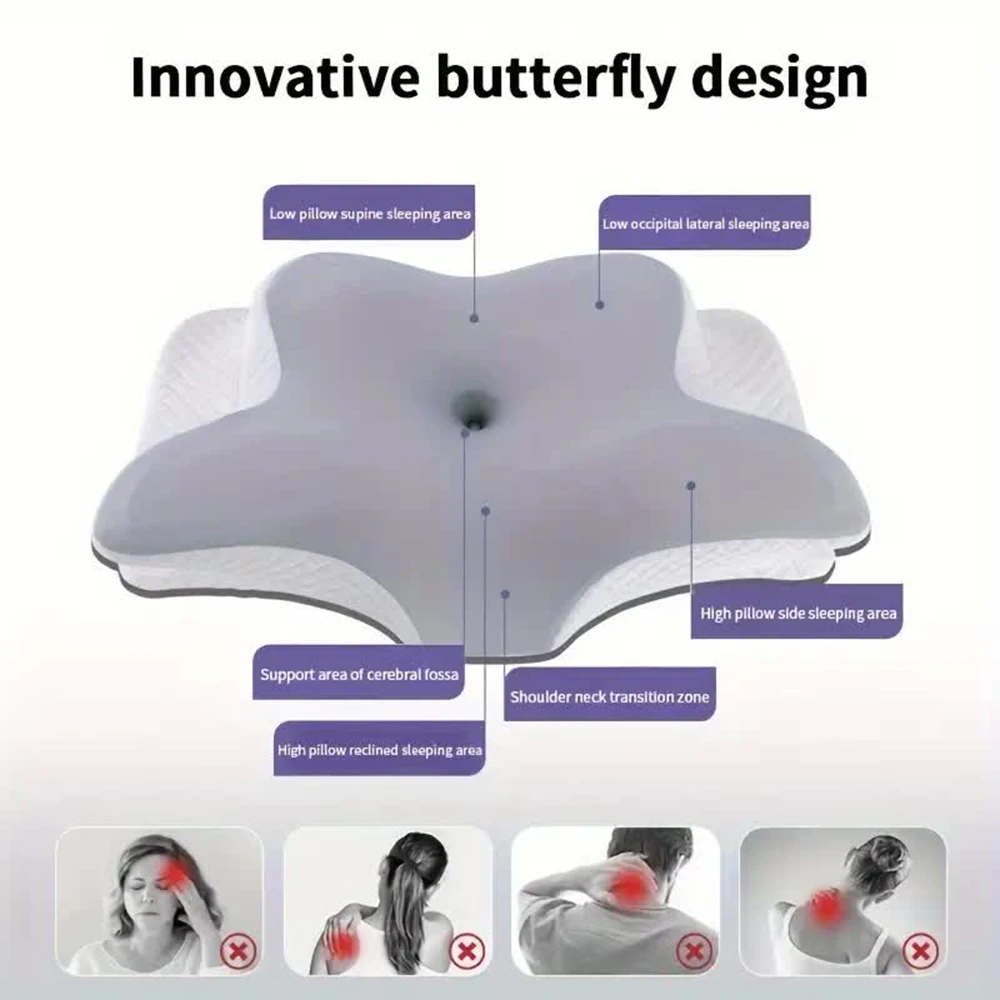 Bantal Busa Memori Bentuk Kupu - Memory Foam Orthopedic Pillow Neck Pain ulasan dan harga