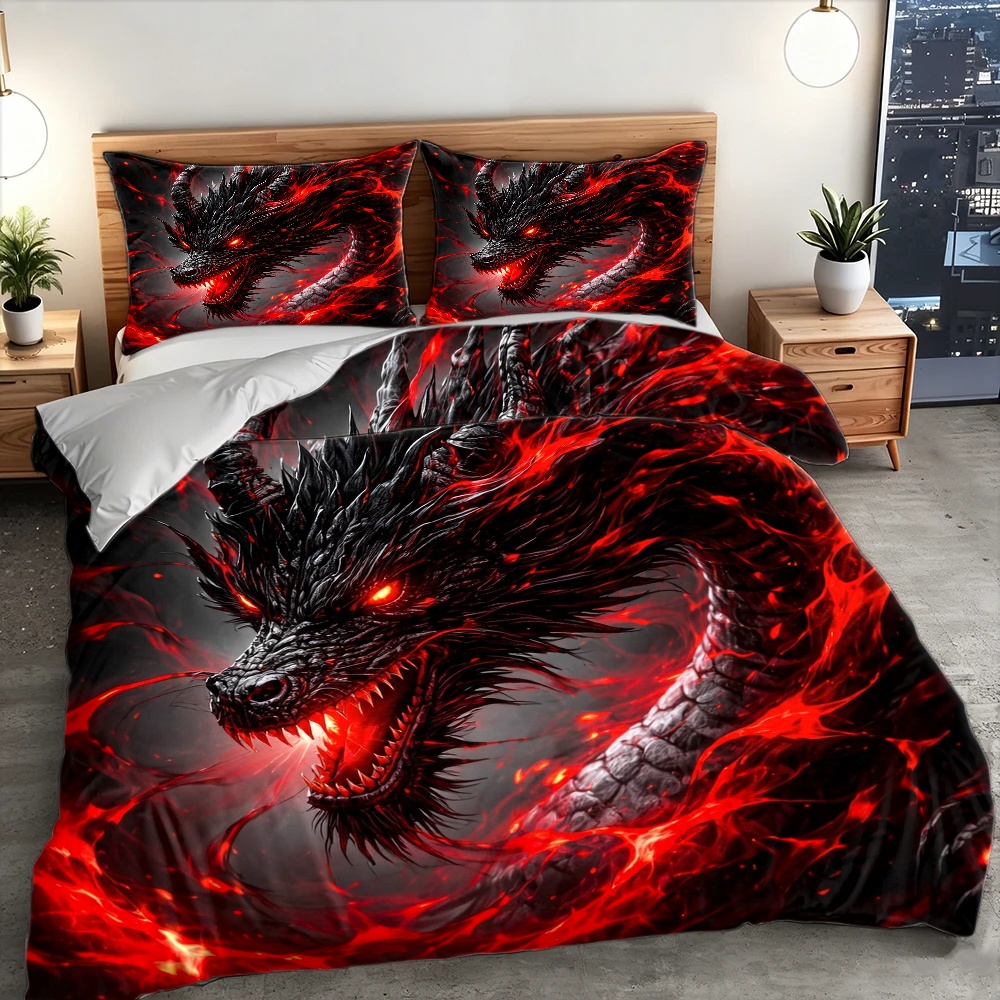 3Pc Set Sarung Selimut Naga Hi - Duvet Cover Sets With Zipper ulasan dan harga