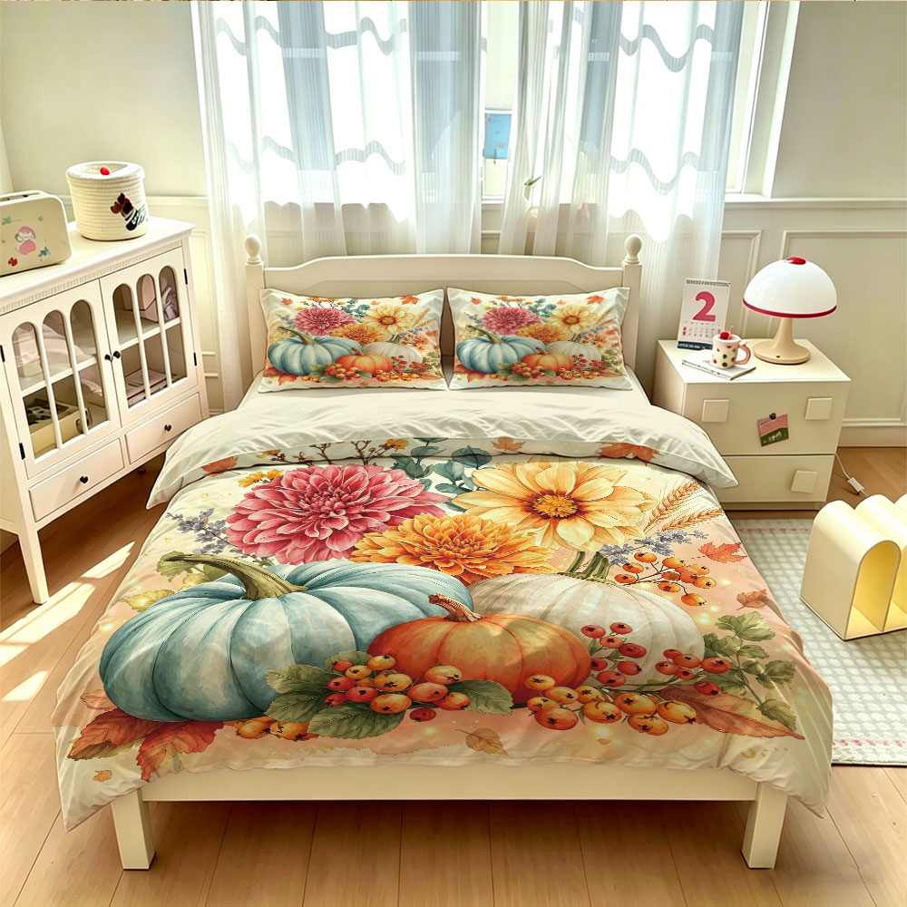 Set Sprei 3Pcs Motif Bunga Lab - Aesthetic Floral Duvet Cover ulasan dan harga