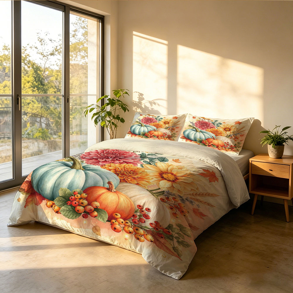 Set Sprei 3Pcs Motif Bunga Lab - Aesthetic Floral Duvet Cover ulasan dan harga