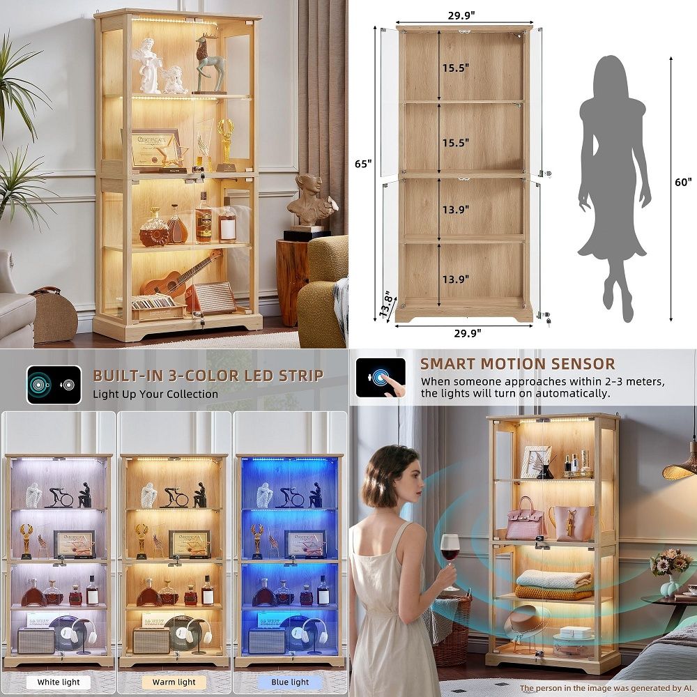 Lemari Pajangan Kaca Farmhouse - Lighting ulasan dan harga