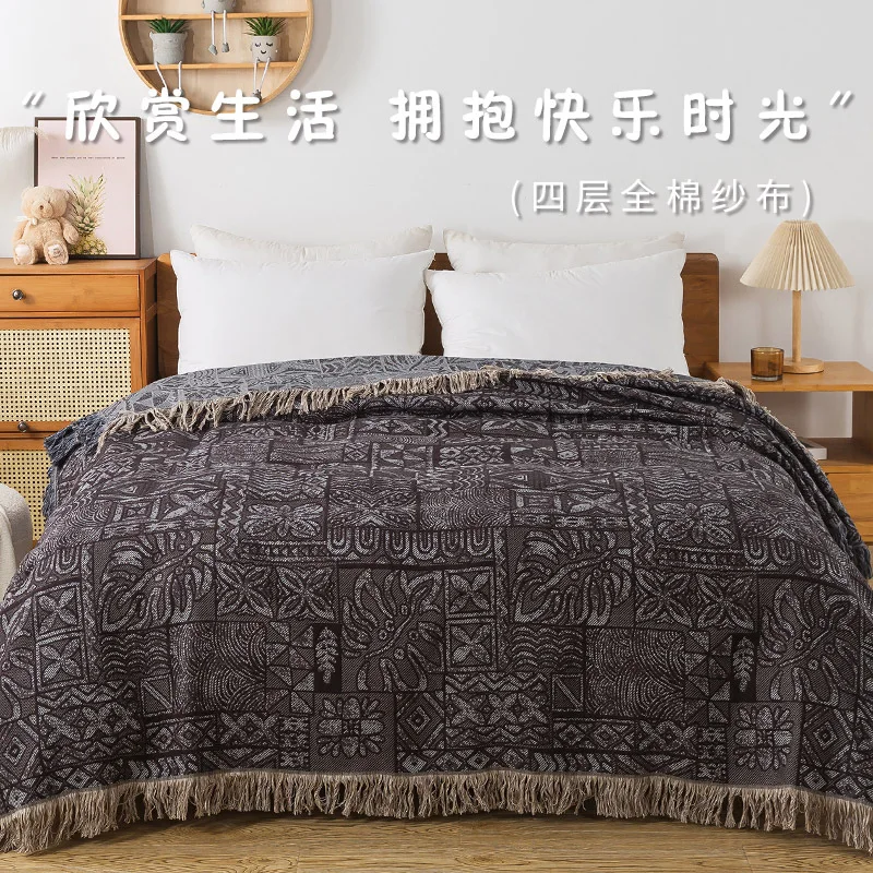 Sprei Katun 4 Lapis Kain Musli - Muslin Cotton Bedspread ulasan dan harga