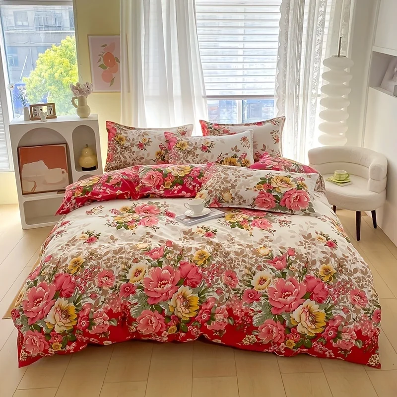 Set Penutup Selimut Bunga deng - Duvet Cover Sets With Zipper ulasan dan harga