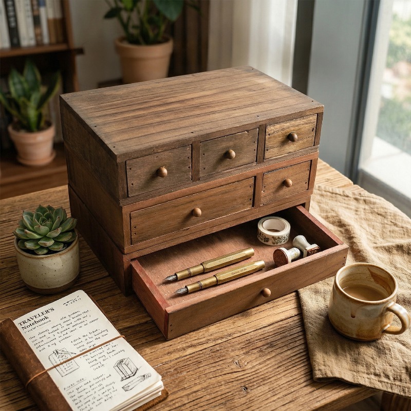 Kotak Penyimpanan Desktop Kayu - Storage & Organization ulasan dan harga