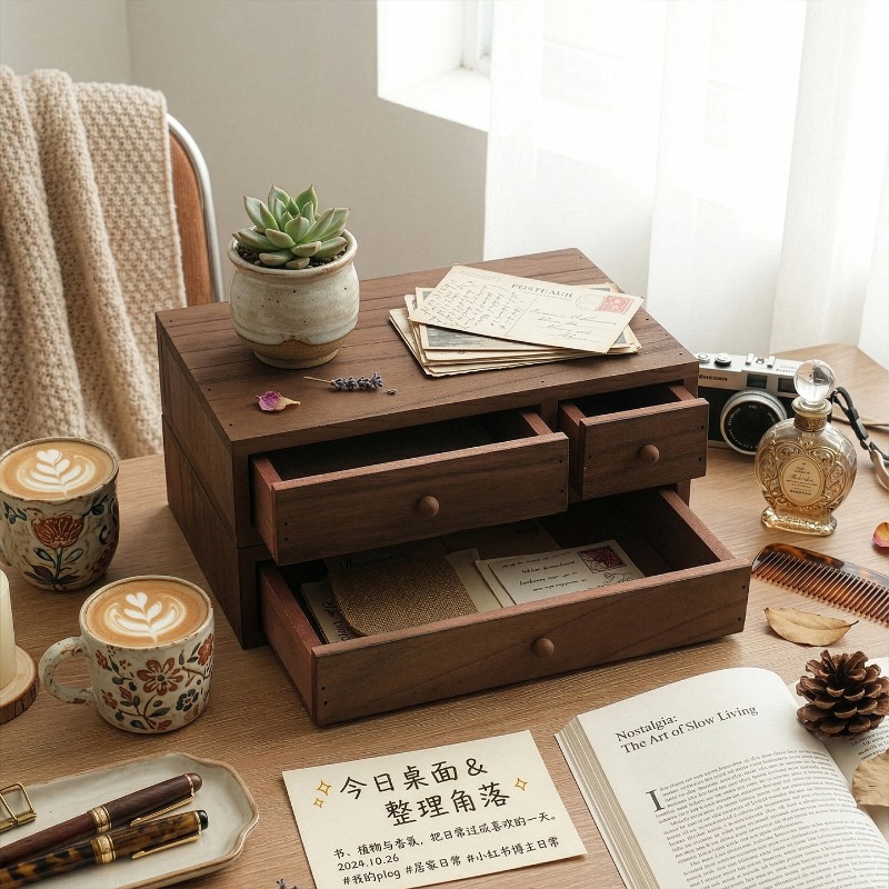 Kotak Penyimpanan Desktop Kayu - Storage & Organization ulasan dan harga